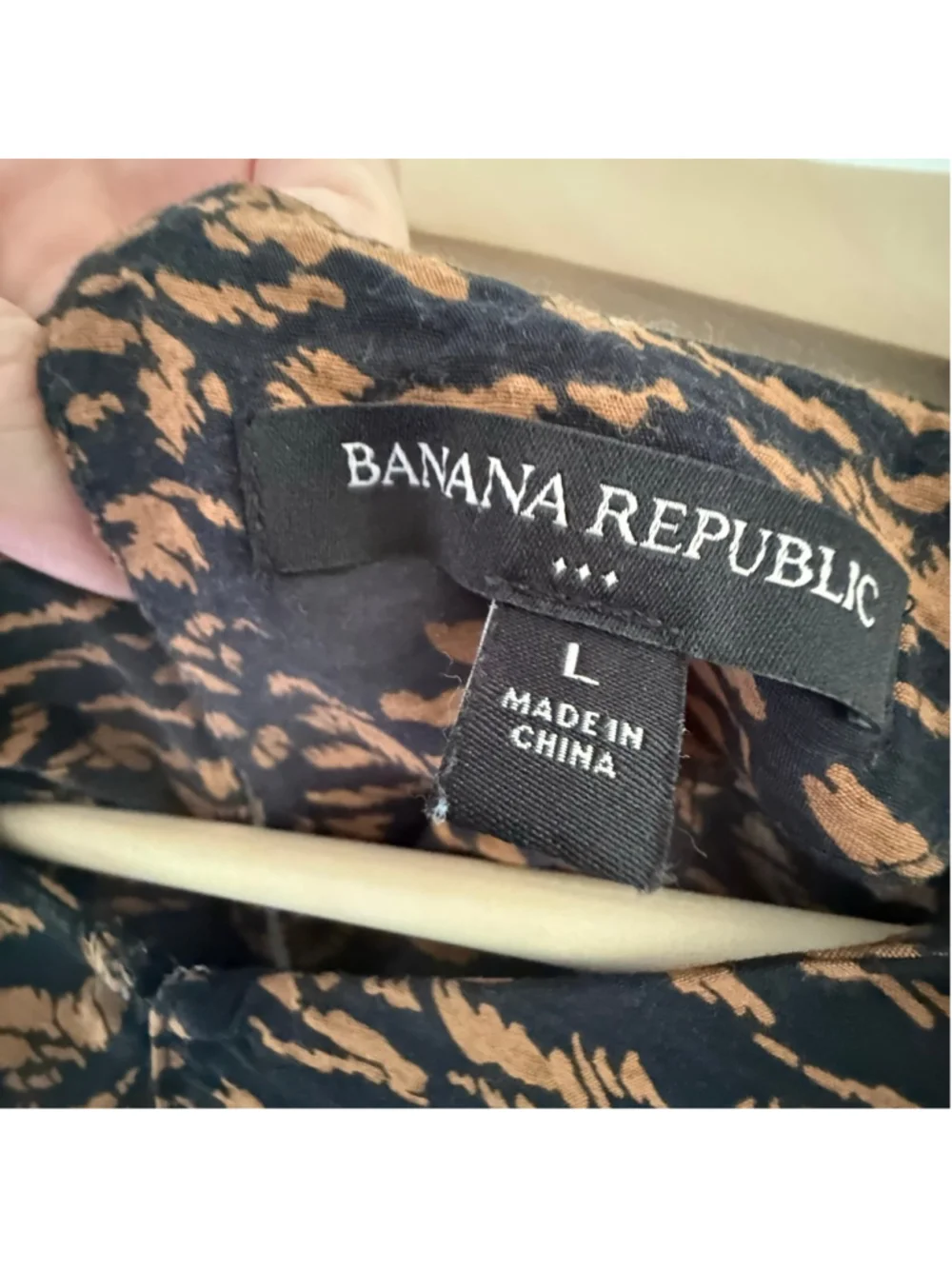 Banana Republic Tiger Print Balloon Sleeve Lightweight Blouse Crop Top L